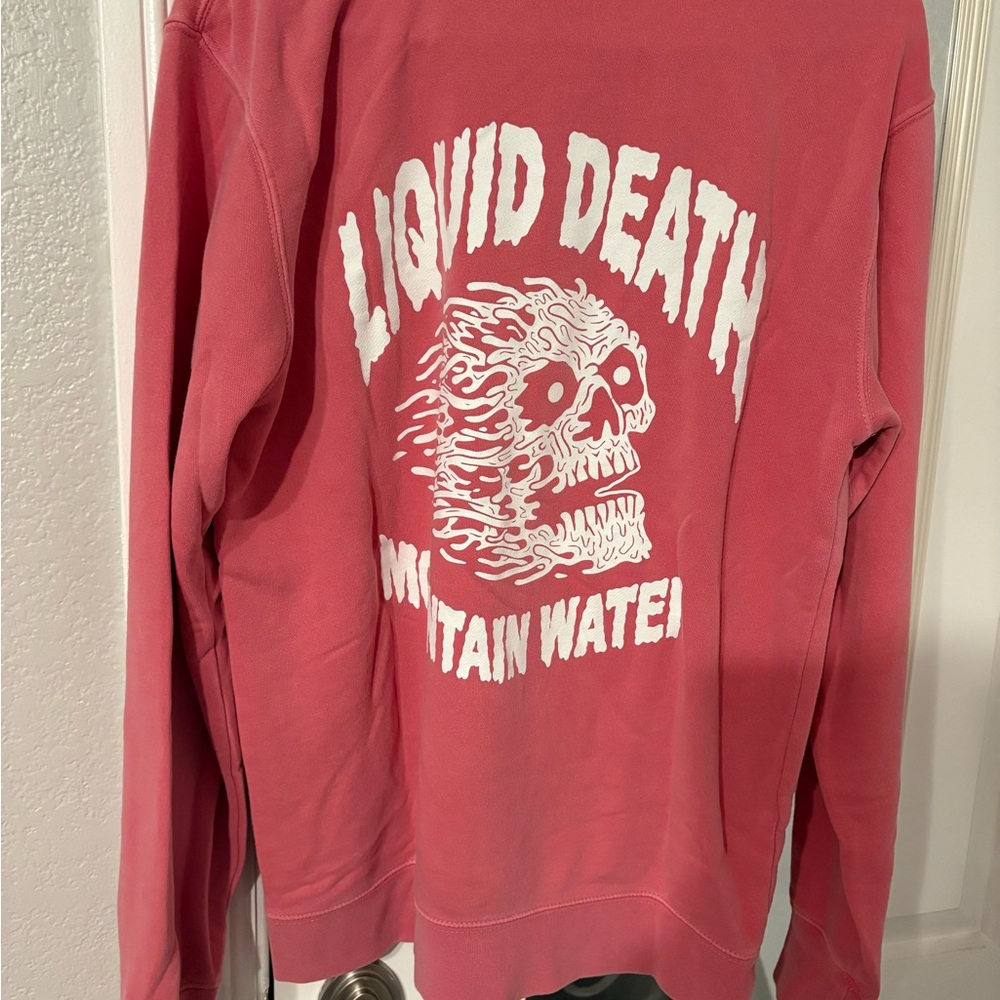 Super Cool Liquid Death Mountain Water Pink Sweatshirt